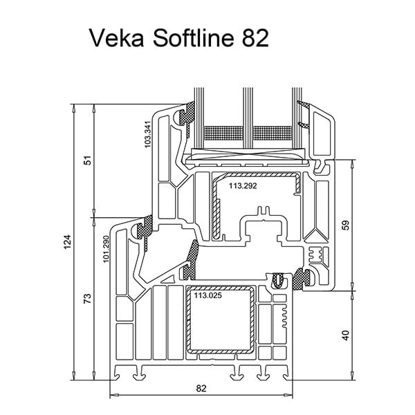Veka Softline 82mm, 7 camere Пластиковые окна Veka 82